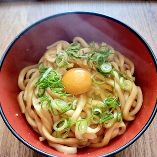 うどんに下味ー！釜玉うどん